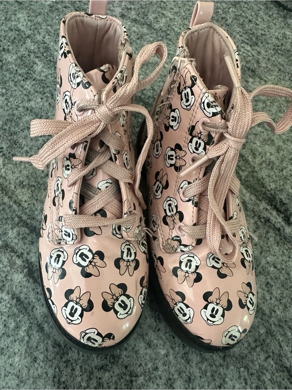 Disney Pink Minnie Mouse Lace-Up Girls' Boots
